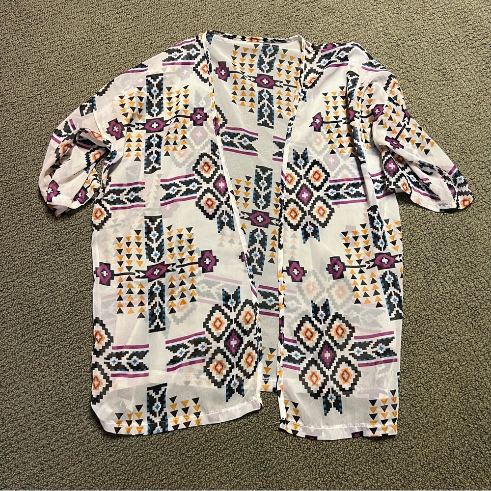 Sheer Aztec kimono